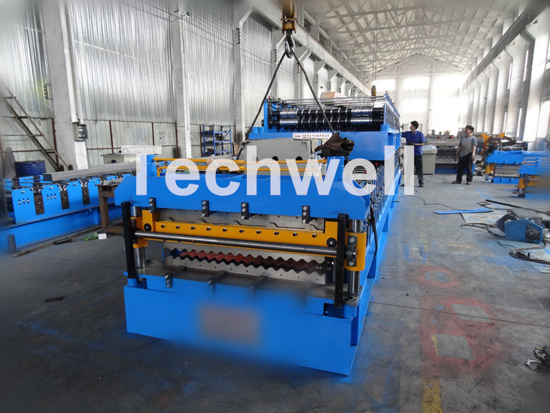 IBR/ha ondulato gli strati che il livello doppio lamina a freddo la formazione della macchina con un manuale Uncoiler da 5 tonnellate